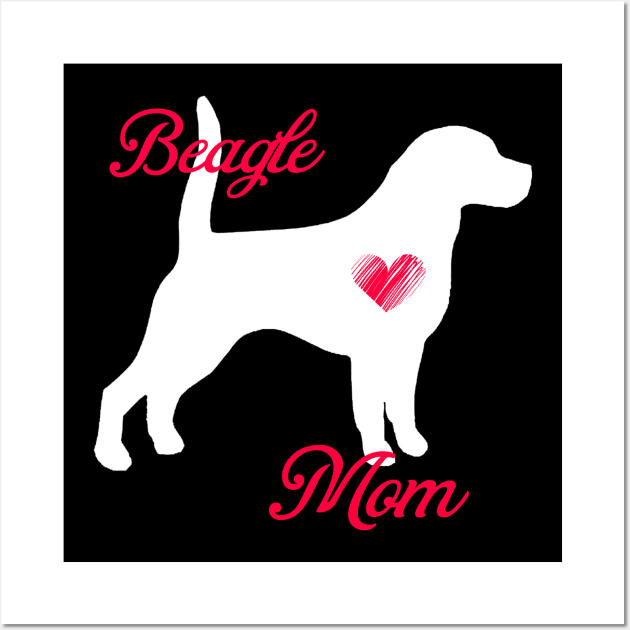 Beagle mom   cute mother's day t shirt for dog lovers Wall Art by jrgenbode